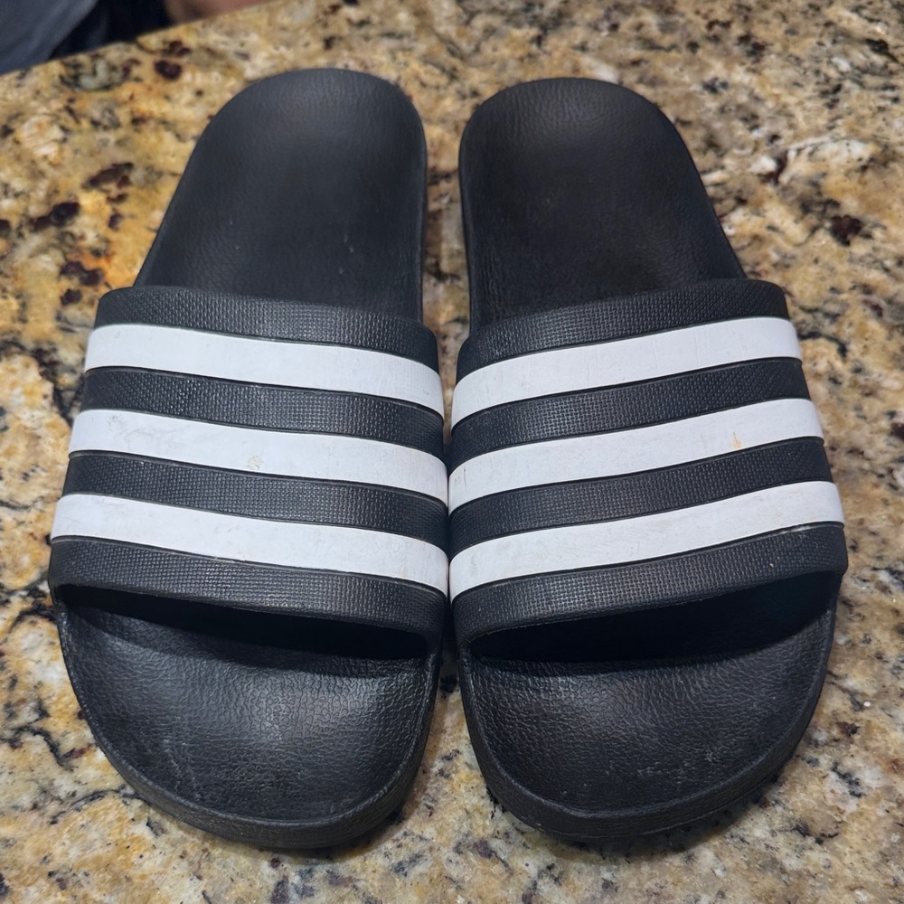 adidas Black and White Slides